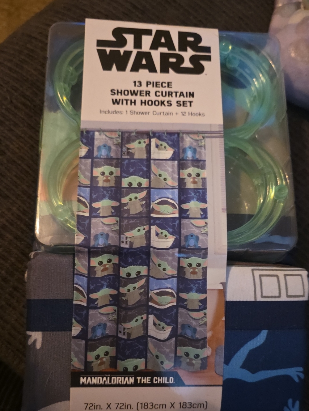 Star Wars The Child Shower Curtain Set - Blue, Green